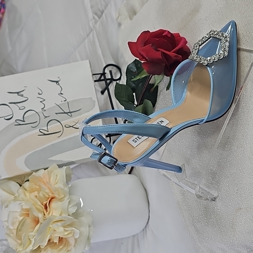 Blue Transparent Stilettos Heels Elegant Wear Office Wear Career Wedding - Picture 16 of 16